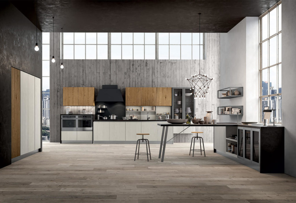 cucine in legno lineare moderne